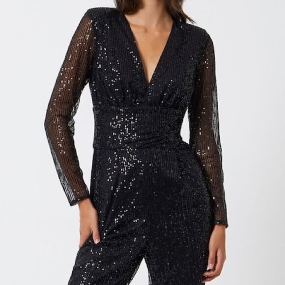FRENCH CONNECTION Women’s Dilara Embellished Sequined Jumpsuit in the Size 6US - Picture 11 of 13